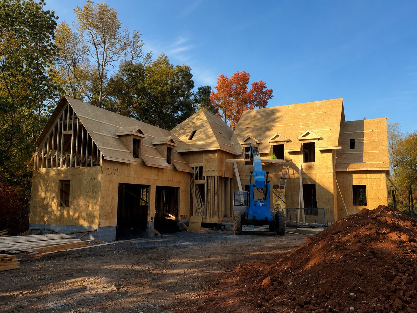 New residential construction set within an open landscape